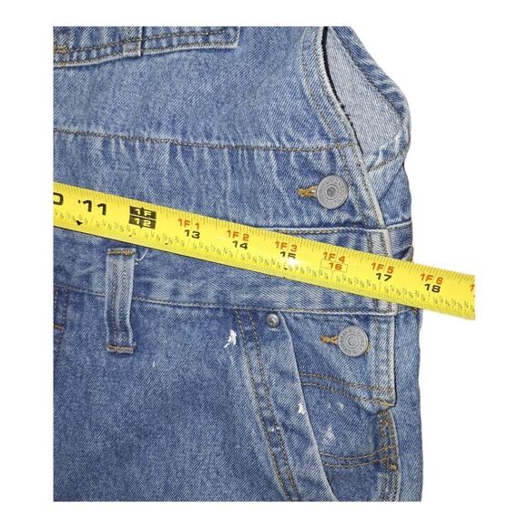 Vintage UnionBay Overalls Blue Jean Denim sz M Paint Spatter Unisex Union Bay - Picture 9 of 15